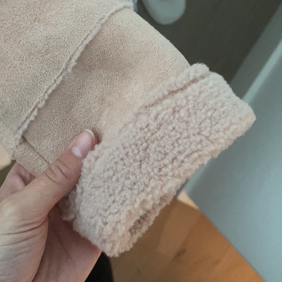 Apparis Pink Shearling Moto Jacket - Picture 4 of 5